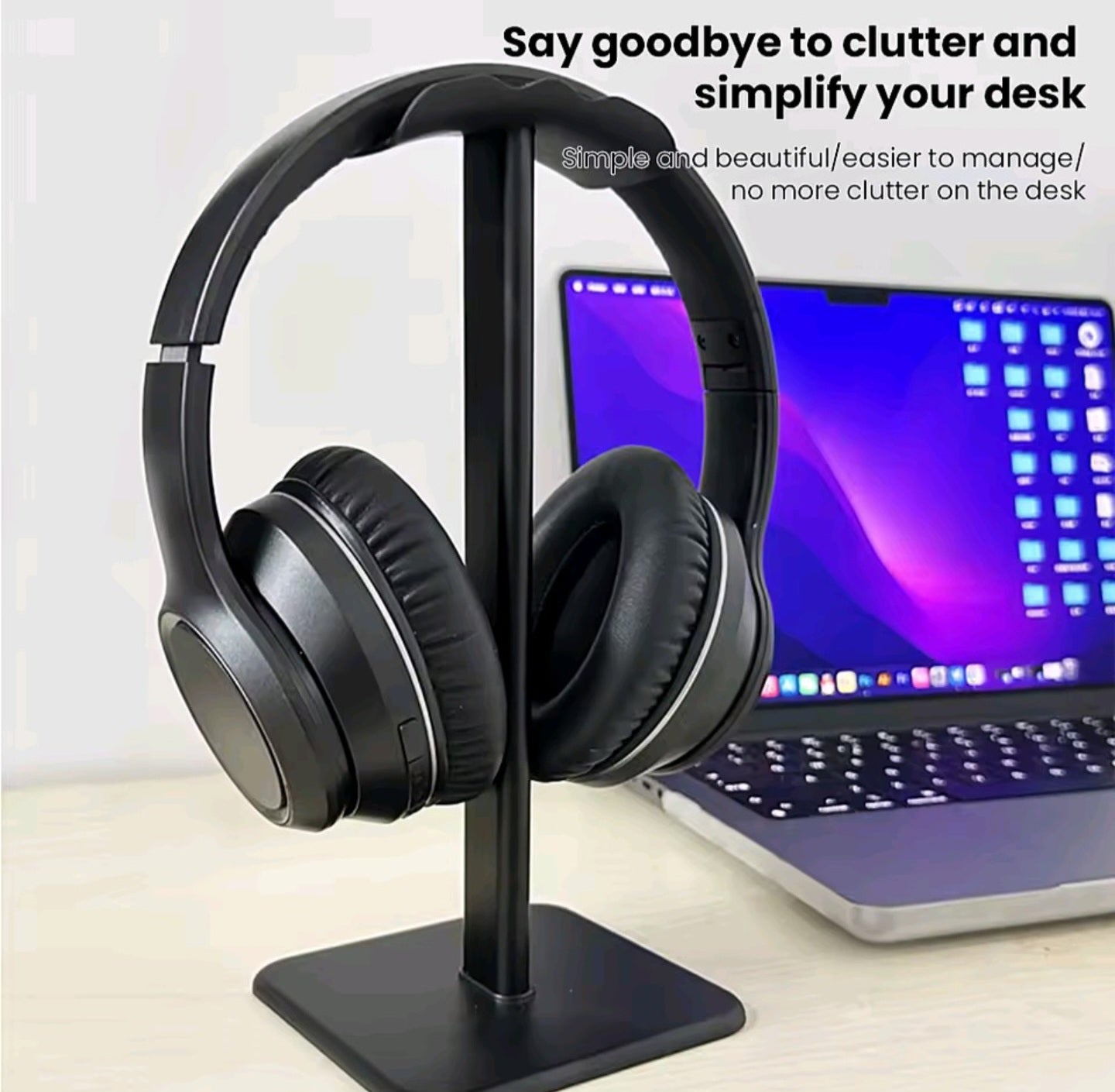 ”Aluminium hörlursställ – Slim Black”